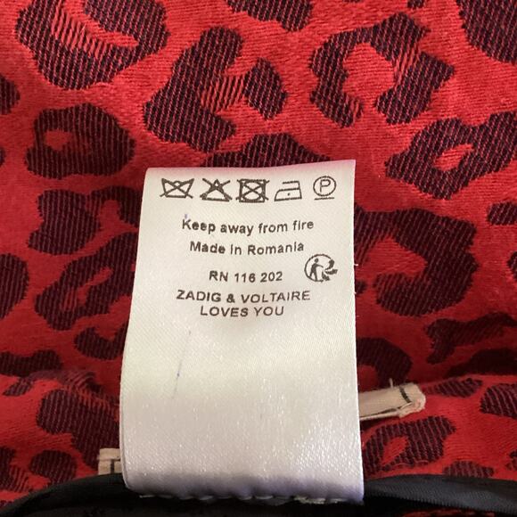 Zadig & Voltaire Prune Red Leopard Jacquard Straight Slim Pants 36 S - Picture 10 of 11